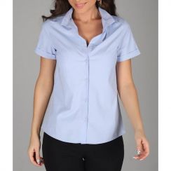 Spring Summer Turndown Collar Short Sleeve Casual Office Shirt